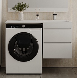 Style Line Мебель для ванной подвесная Даллас 110 Люкс R, белая PLUS	 – фотография-4